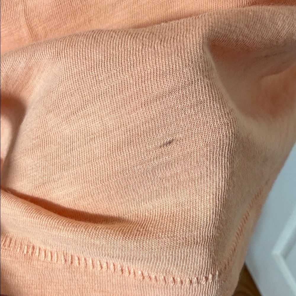 rag & bone Pima Cotton Slub Tee Medium Peach Apricot Crew Neck Short Sleeve - Picture 5 of 11